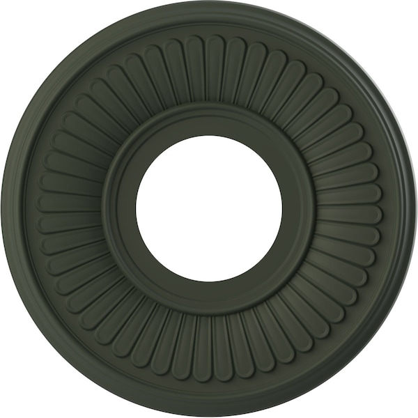 Ekena Millwork Berkshire PVC Medallion (Canopies up to 4 1/2"), 10"OD x 3 1/2"ID x 3/4"P, Satin Hunt Club Green CMP10BEGHC - main